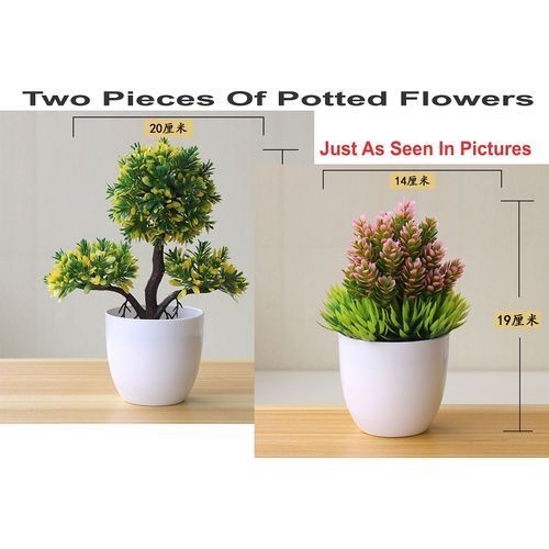 EiFESS 2pcs Artificial Flowers With Plastic Pots Office Decor Item | Buy EiFESS 2pcs Artificial Flowers With Plastic Pots Office Decor | SPOP Enterprise Global